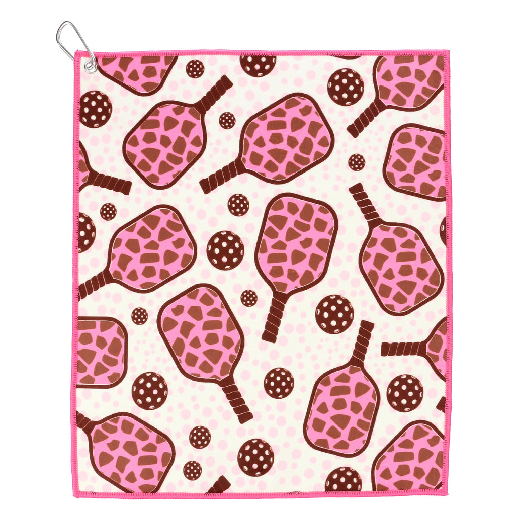 Pink Leopard Pickleball Towel - Millie Rose Designs