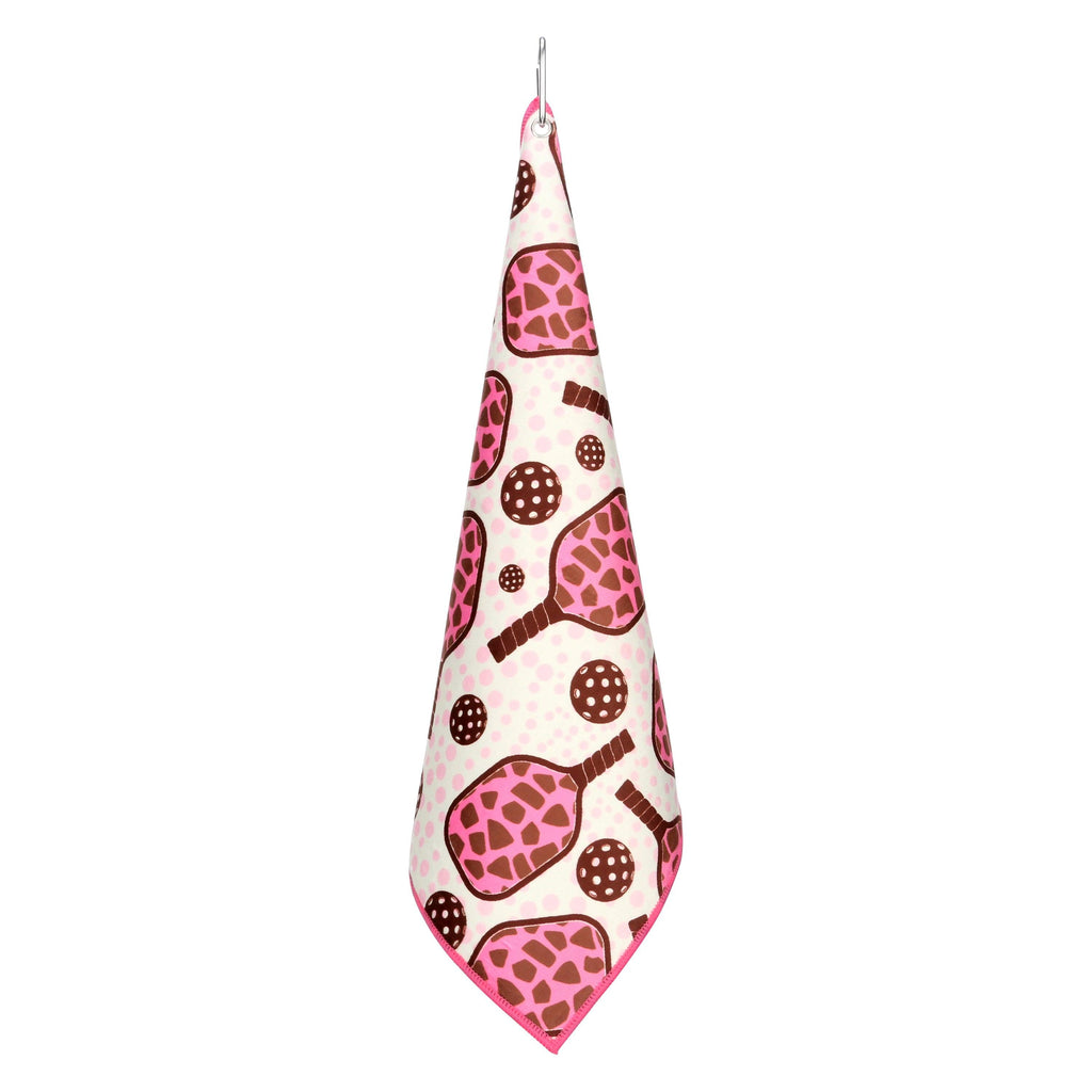 Pink Leopard Pickleball Towel - Millie Rose Designs