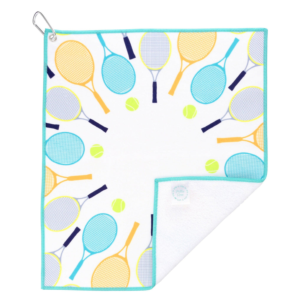 Tennis Racquet Tennis Towel - Millie Rose Designs
