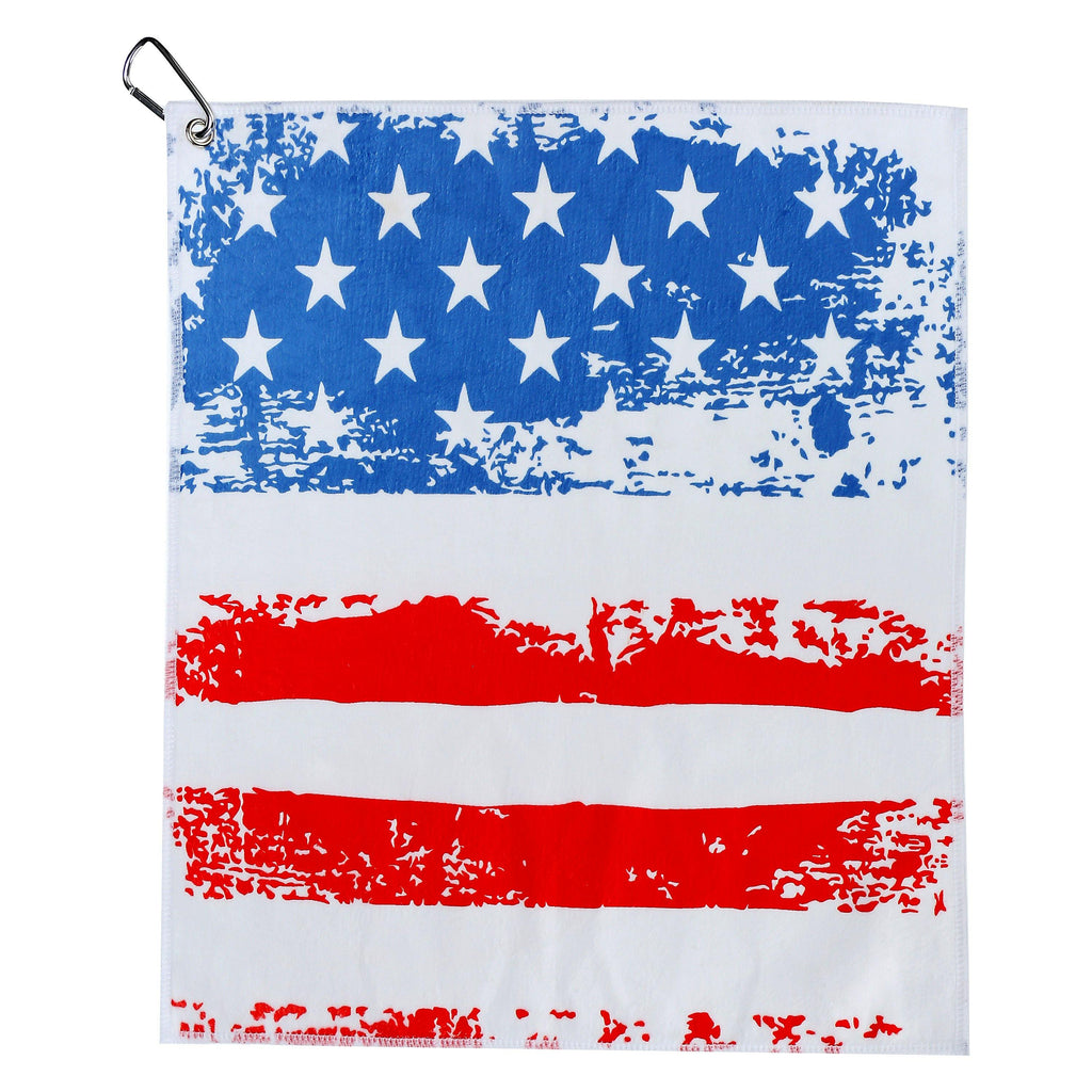 We Love America Golf Towel, American Flag Tennis Towel, Flag Pickleball Towel - Millie Rose Designs