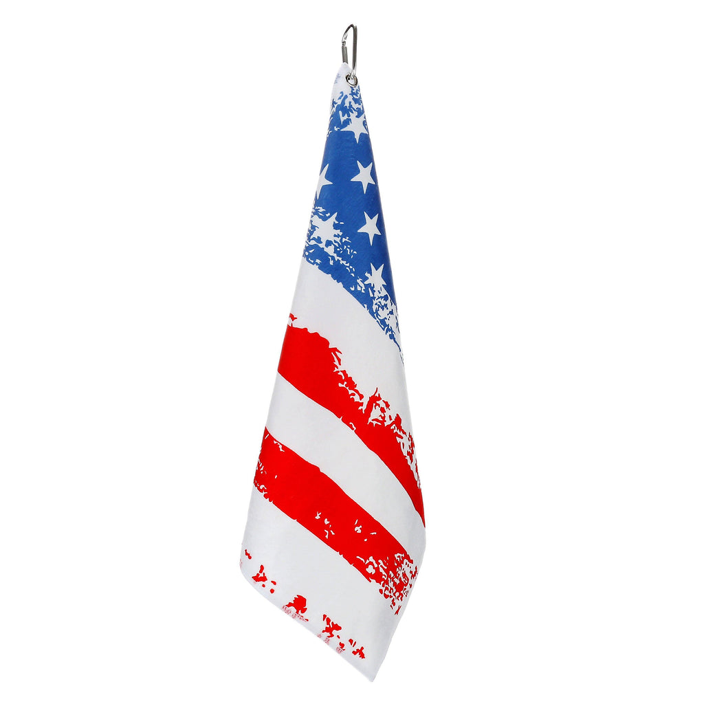 We Love America Golf Towel, American Flag Tennis Towel, Flag Pickleball Towel - Millie Rose Designs