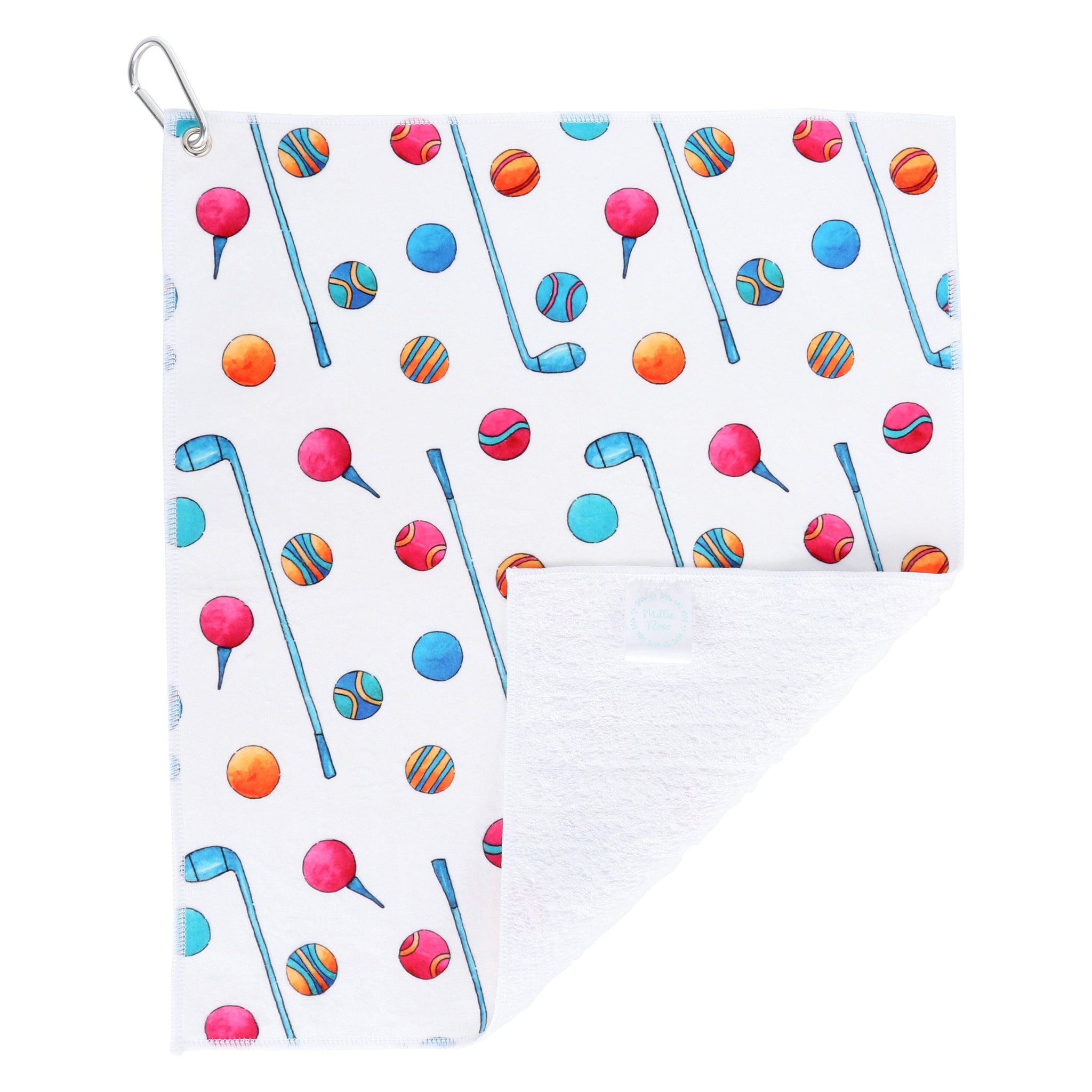 Colorful Golf Balls Golf Towel - Millie Rose Designs