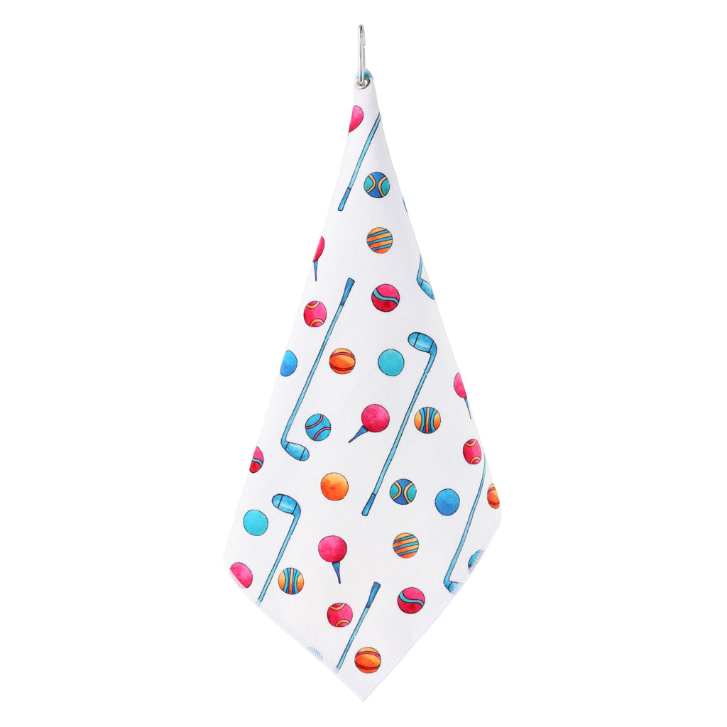 Colorful Golf Balls Golf Towel - Millie Rose Designs
