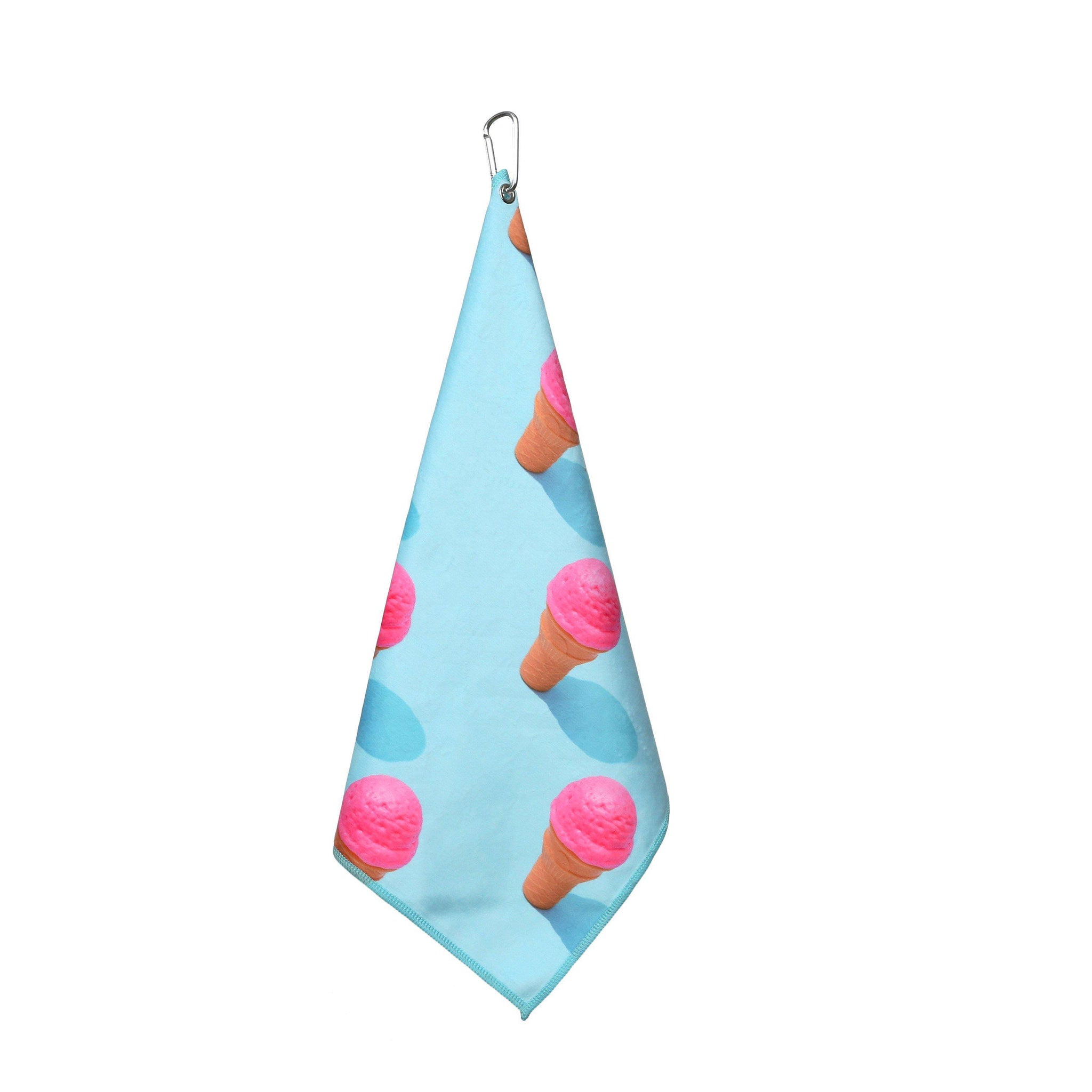 Ice Cream Cone Golf, Tennis, Pickleball Towel - Millie Rose Designs