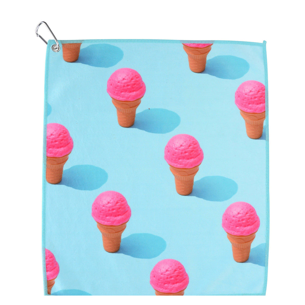 Ice Cream Cone Golf, Tennis, Pickleball Towel - Millie Rose Designs