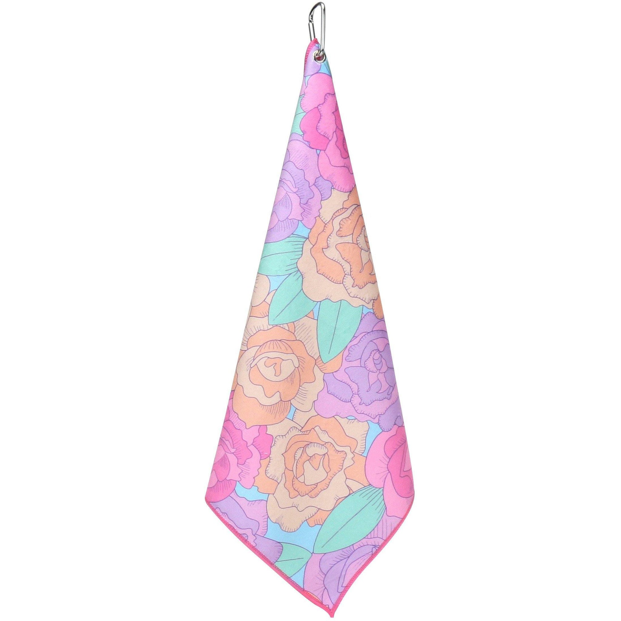 Rosy Day Ladies Tennis Towel, Golf, Pickleball Towel - Millie Rose Designs