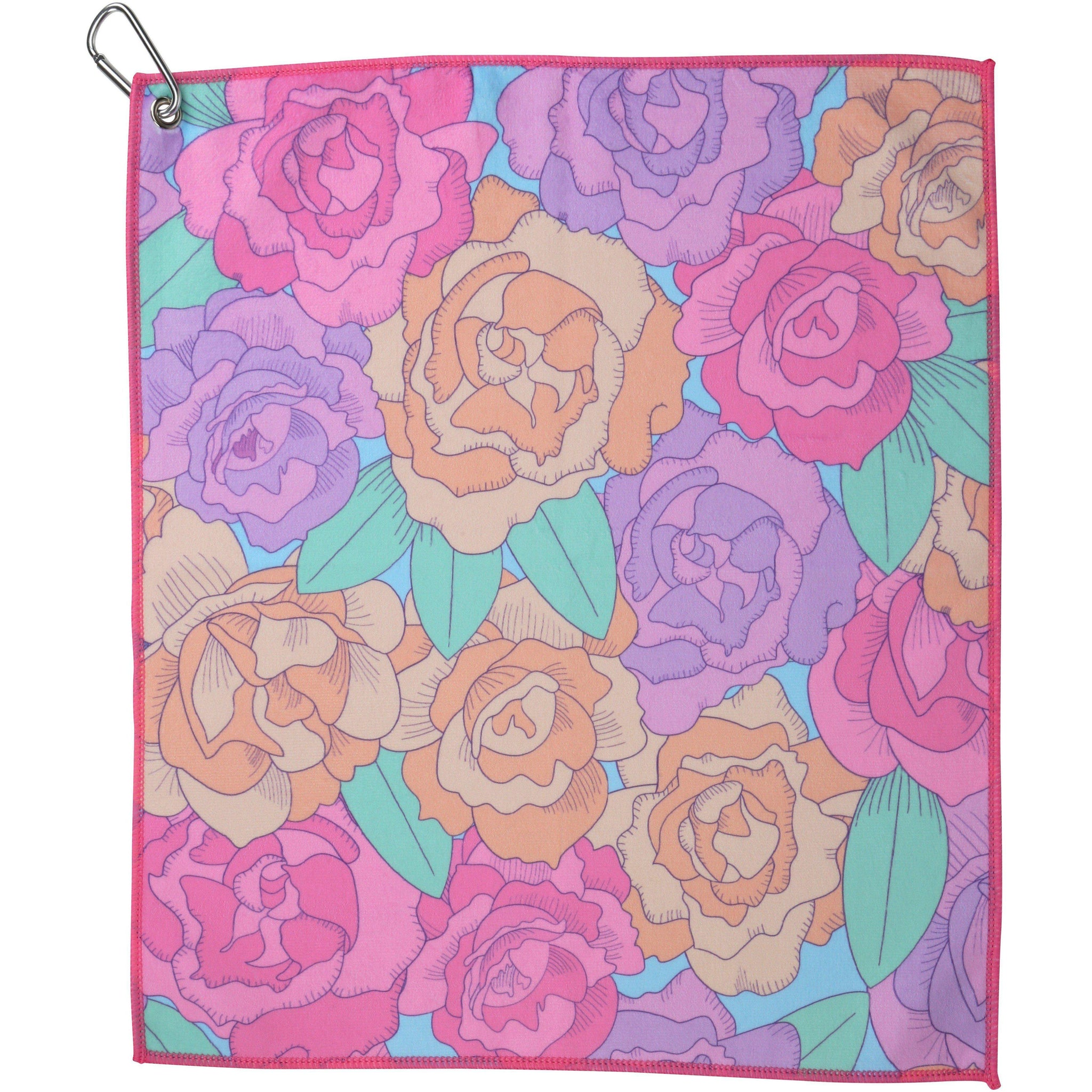 Rosy Day Ladies Tennis Towel, Golf, Pickleball Towel - Millie Rose Designs