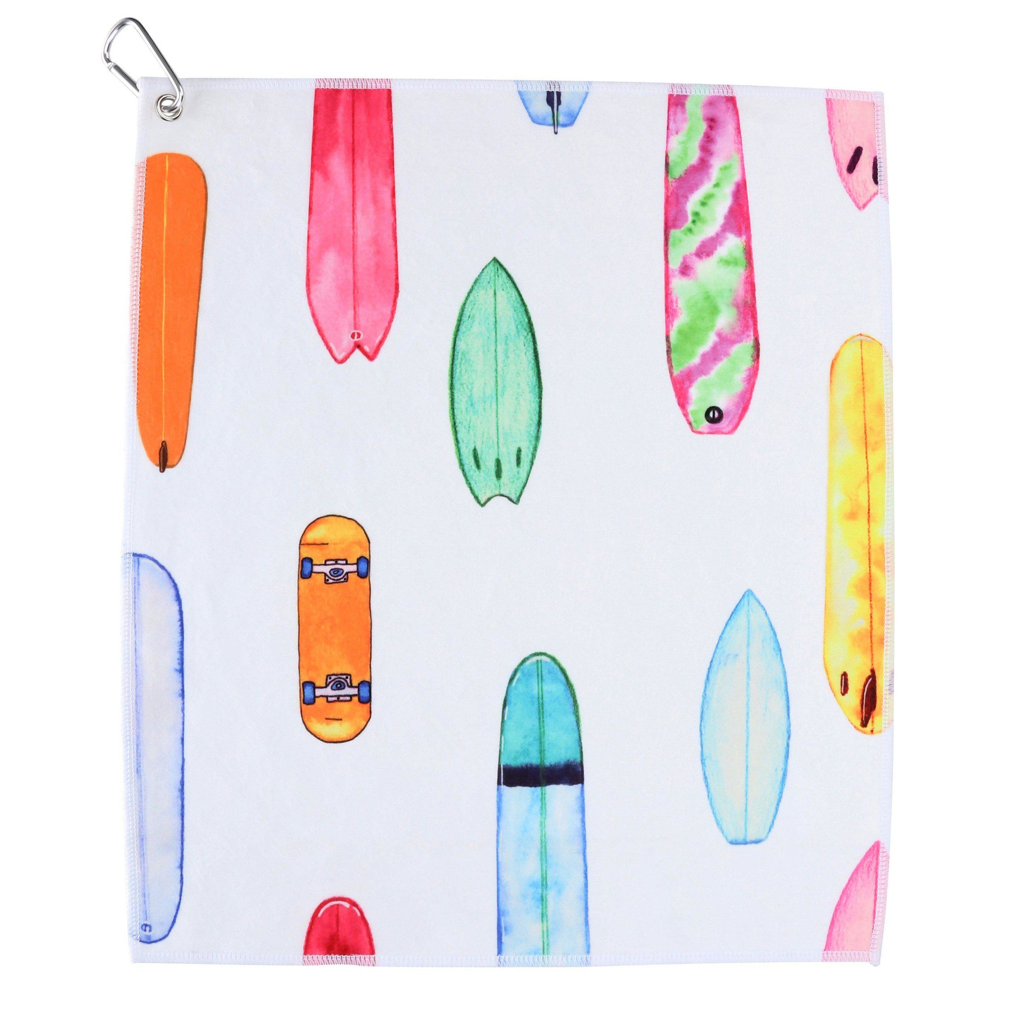 Surfboard Skateboard Kids Golf Towel - Millie Rose Designs
