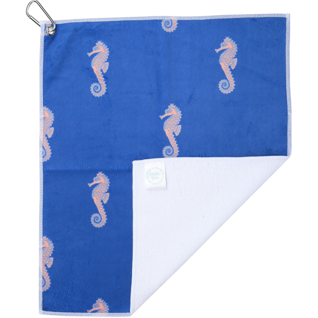 Seahorse Symphony Golf and Tennis Towel - Millie Rose Designs