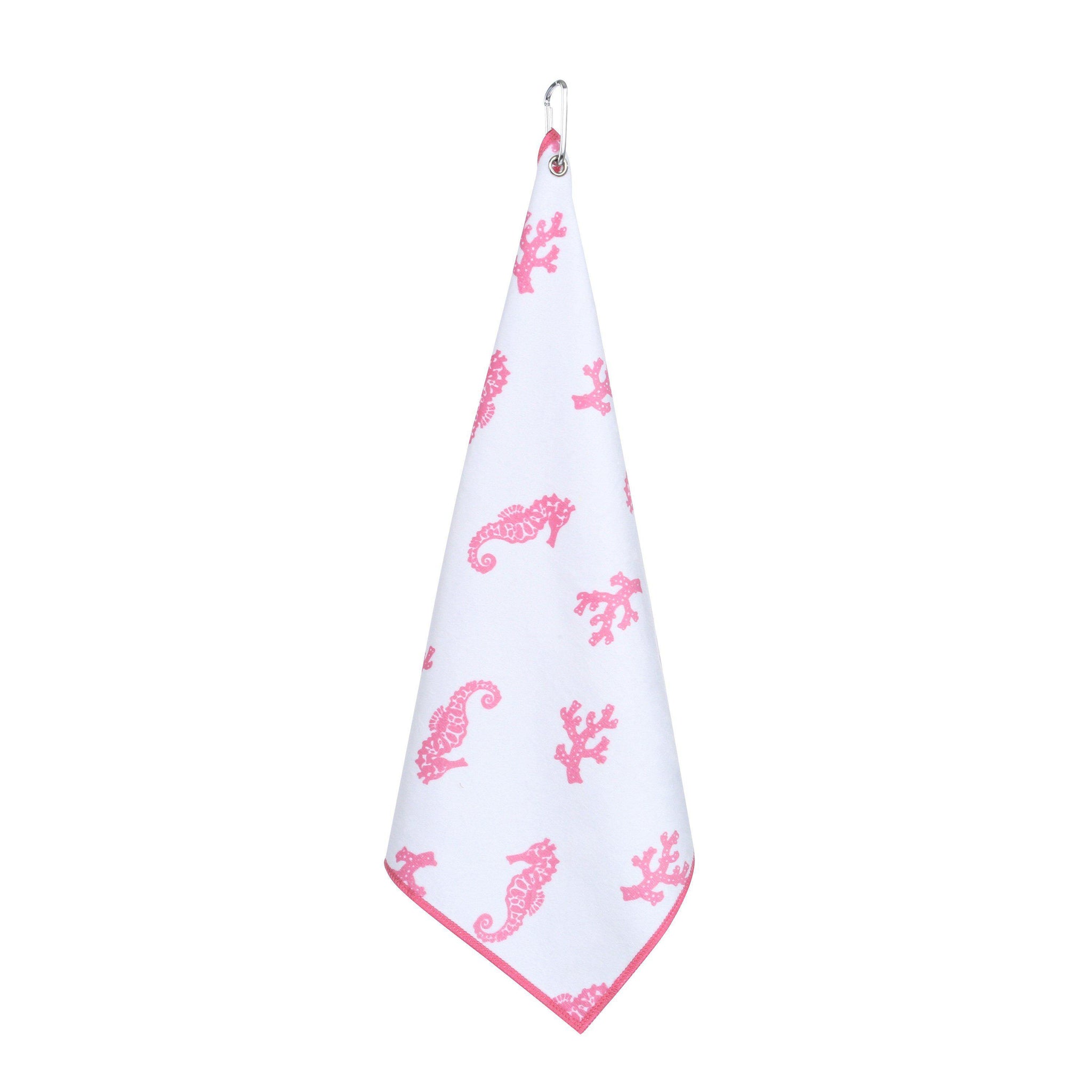 Seahorse Party Microfiber Golf and Tennis Towel - Millie Rose Designs