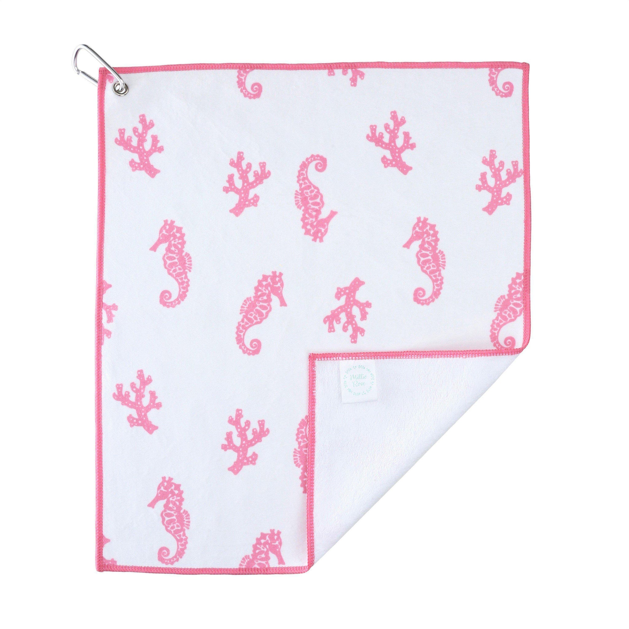 Seahorse Party Microfiber Golf and Tennis Towel - Millie Rose Designs