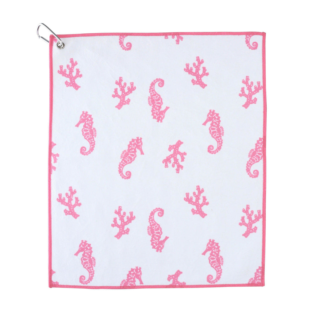 Seahorse Party Microfiber Golf and Tennis Towel - Millie Rose Designs