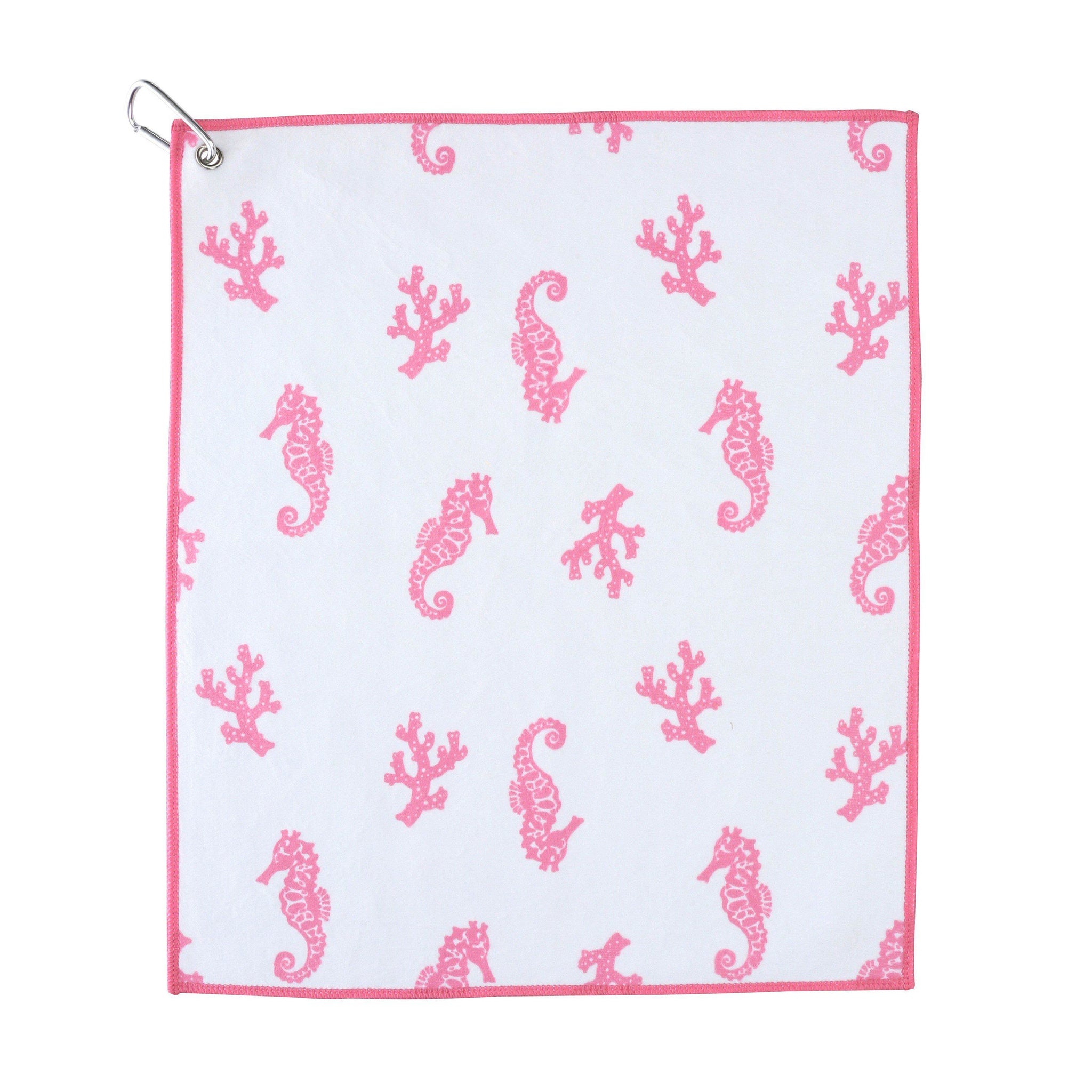 Seahorse Party Microfiber Golf and Tennis Towel - Millie Rose Designs