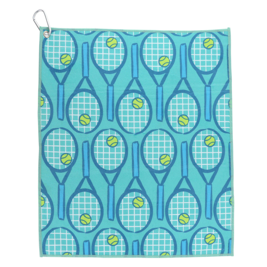 Let's Play! Tennis Racquet Tennis Towel - Millie Rose Designs